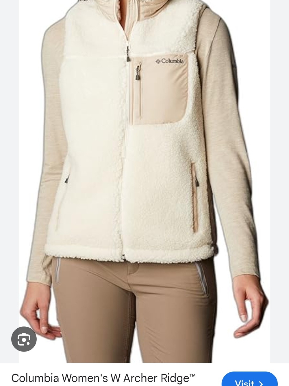 Columbia Women's Archer Ridge Vest in Cream and Tan